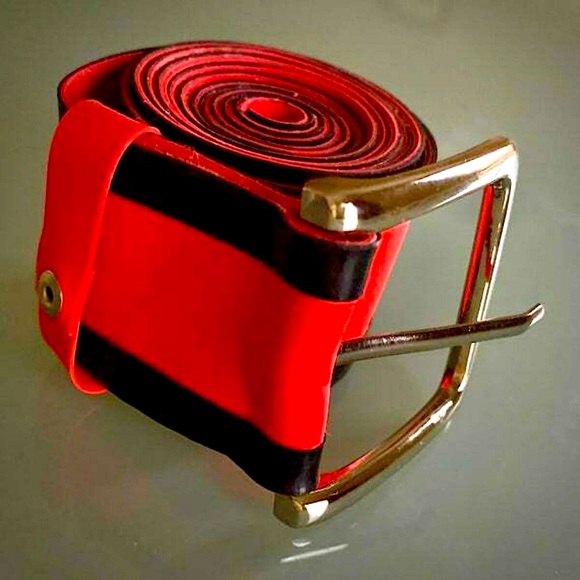 Unisex Red Latex Belt